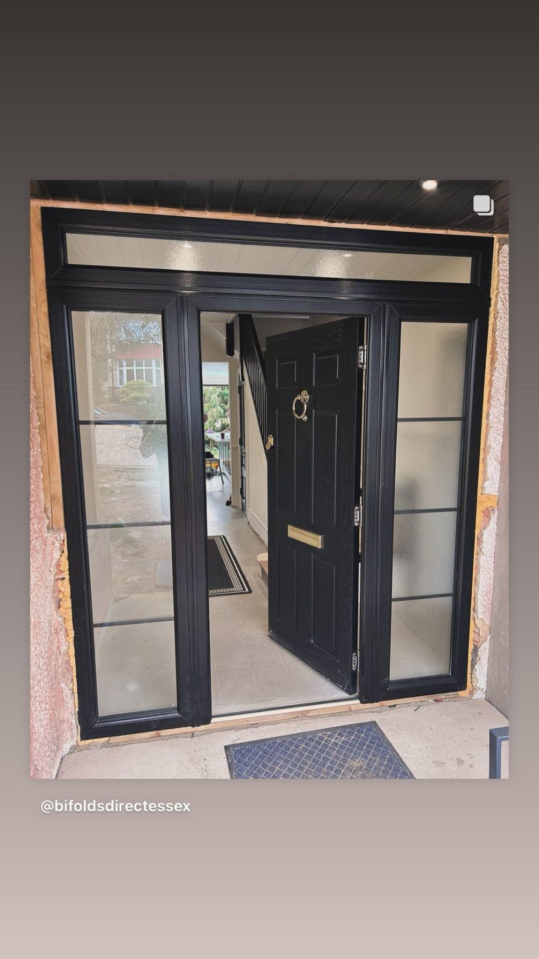 Composite front door with sidelights installed in Essex — project 2